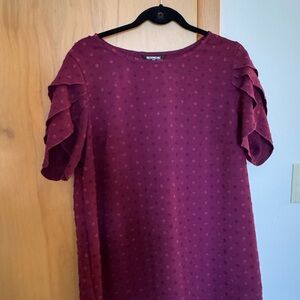 Bloomchic Ruffle Sleeve Top | Burgandy